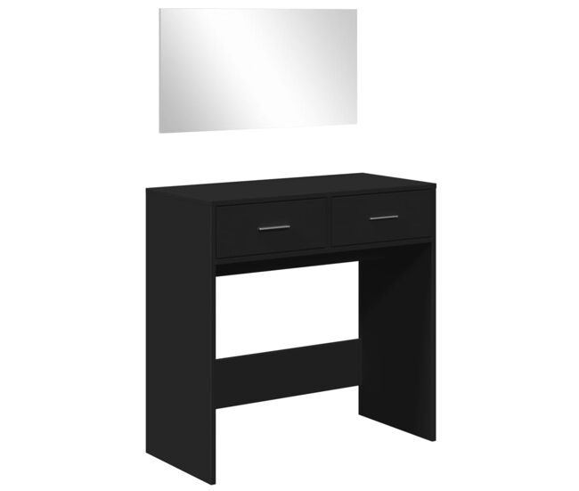 Tocador - tocador de maquillaje - mesa de tocador con espejo negro 80x39x80 cm