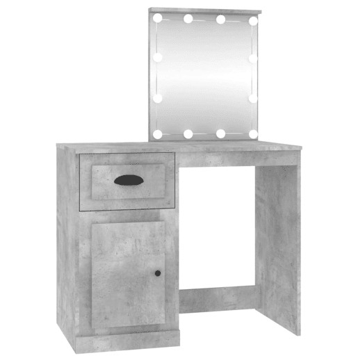 Penteadeira - Toucador c luzes LED 90x50x132,5cm deriv.madeira cinza cimento