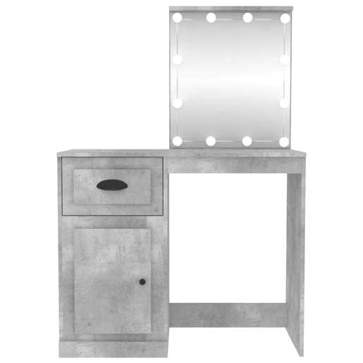 Penteadeira - Toucador c luzes LED 90x50x132,5cm deriv.madeira cinza cimento