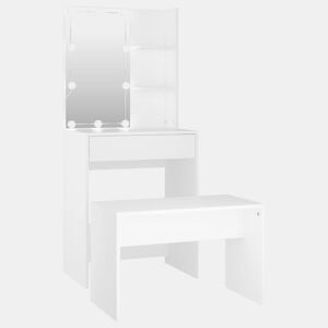 Conjunto Penteadeira - Toucador c LEDs madeira processada branco