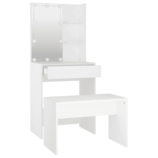 Conjunto Penteadeira - Toucador c LEDs madeira processada branco