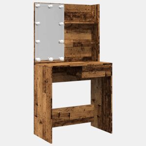 Penteadeira - Toucador com luzes LED 74,5x40x141 cm madeira velha