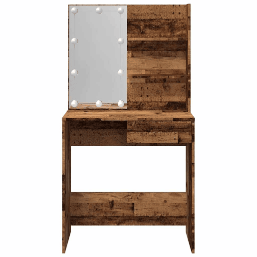 Penteadeira - Toucador com luzes LED 74,5x40x141 cm madeira velha
