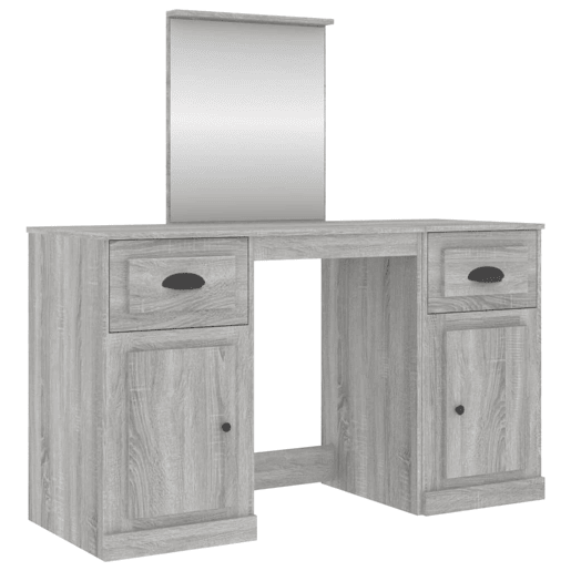 Penteadeira - Toucador com espelho 130x50x132,5 cm cinzento sonoma
