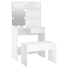 Conjunto Penteadeira - Toucador c LEDs madeira processada branco