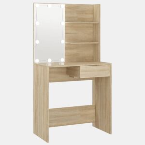 Penteadeira - Toucador c LED 74,5x40x141cm derivados madeira carvalho sonoma