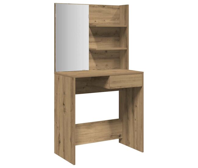 Tocador - tocador de maquillaje - mesa de tocador con espejo roble artisan 74,5x40x141 cm