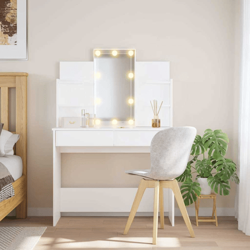 Penteadeira - Toucador com luzes LED 96x40x142 cm branco