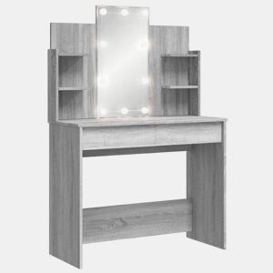 Penteadeira - Toucador com luzes LED 96x40x142 cm cinzento sonoma