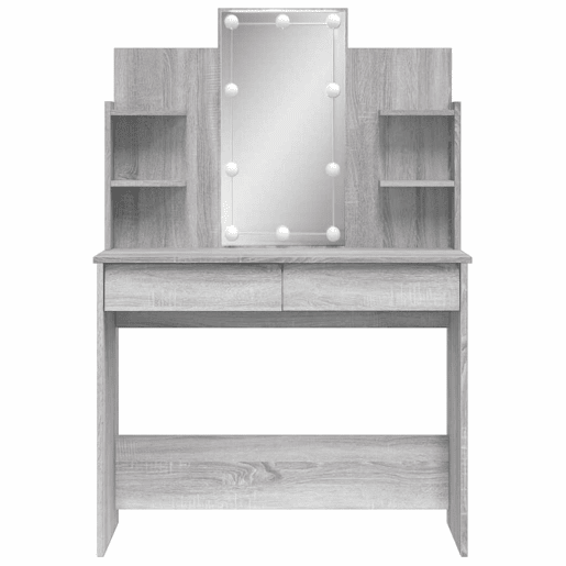 Penteadeira - Toucador com luzes LED 96x40x142 cm cinzento sonoma