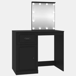 Penteadeira - Toucador com luz LED 90x50x132,5 cm derivados de madeira preto