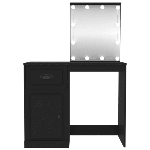 Penteadeira - Toucador com luz LED 90x50x132,5 cm derivados de madeira preto