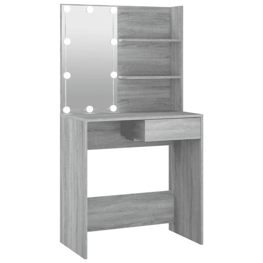 Penteadeira - Toucador com LEDs 74,5x40x141 cm sonoma cinza
