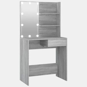 Penteadeira - Toucador com LEDs 74,5x40x141 cm sonoma cinza