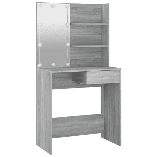 Penteadeira - Toucador com LEDs 74,5x40x141 cm sonoma cinza