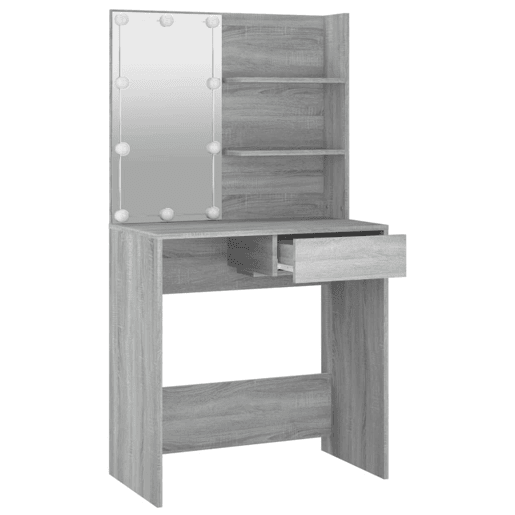 Penteadeira - Toucador com LEDs 74,5x40x141 cm sonoma cinza