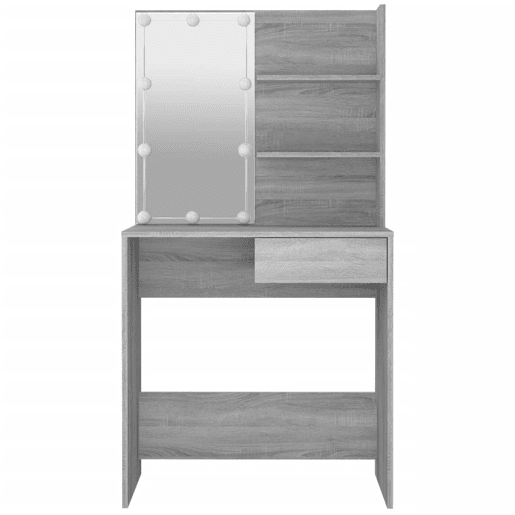 Penteadeira - Toucador com LEDs 74,5x40x141 cm sonoma cinza