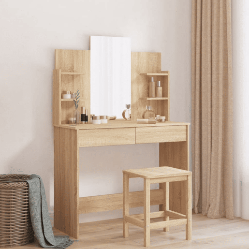 Penteadeira - Toucador com espelho 96x39x142 cm cor carvalho sonoma