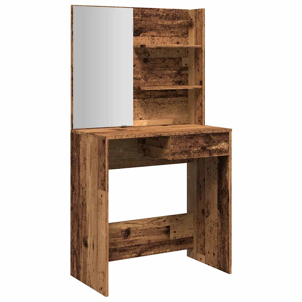 Tocador - tocador de maquillaje - mesa de tocador con espejo envejecida 74,5x40x141 cm