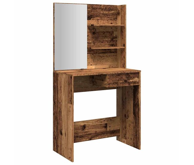 Tocador - tocador de maquillaje - mesa de tocador con espejo envejecida 74,5x40x141 cm