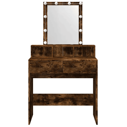 Penteadeira - Toucador com LED 80x41x144,5 cm cor carvalho fumado