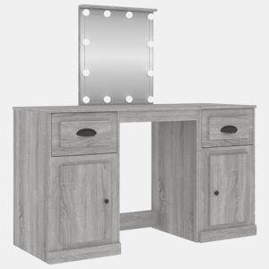 Penteadeira - Toucador com luzes LED 130x50x132,5 cm cinzento sonoma