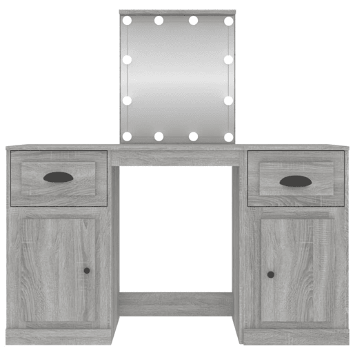 Penteadeira - Toucador com luzes LED 130x50x132,5 cm cinzento sonoma