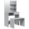 Conjunto Penteadeira - Toucador 74,5x40x141 cm cor sonoma cinzento
