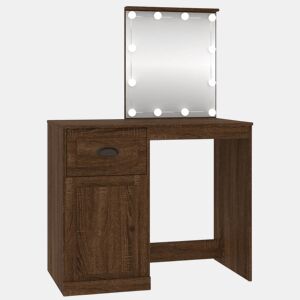 Penteadeira - Toucador c LEDs 90x50x132,5cm deriv. madeira carvalho castanho