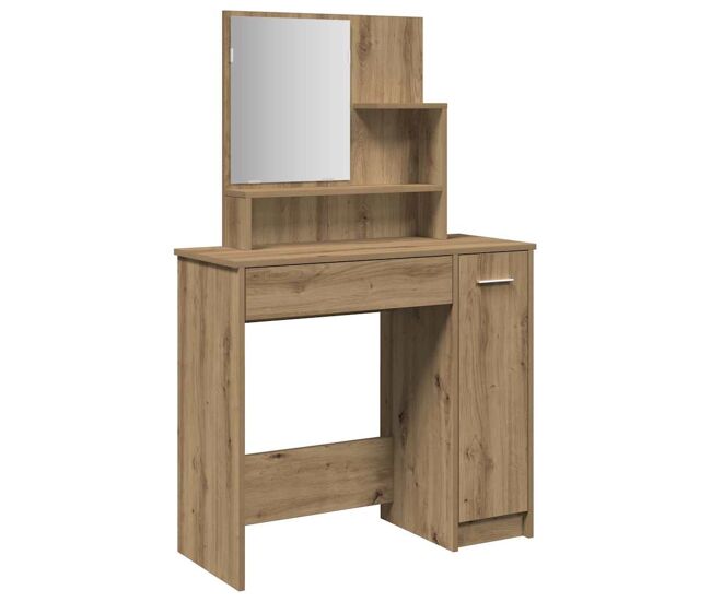 Tocador - tocador de maquillaje - mesa de tocador con espejo roble artisan 86,5x35x136 cm