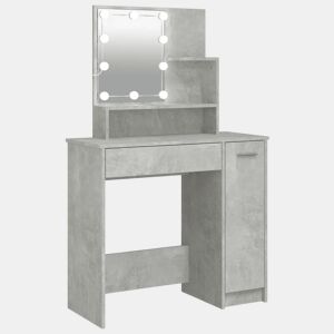 Penteadeira - Toucador com LEDs 86,5x35x136 cm cinzento cimento