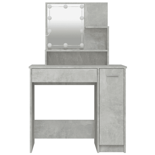 Penteadeira - Toucador com LEDs 86,5x35x136 cm cinzento cimento