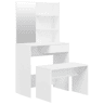 Conjunto Penteadeira - Toucador 74,5x40x141 cm branco brilhante
