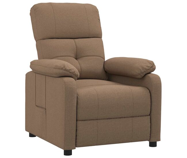 Vidaxl sillón reclinable de tela marrón