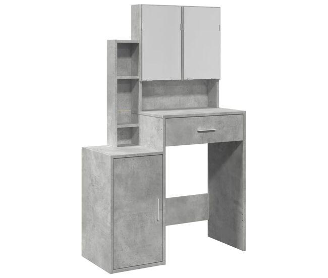 Tocador - tocador de maquillaje - mesa de tocador con mueble gris hormigón 80x35x132 cm