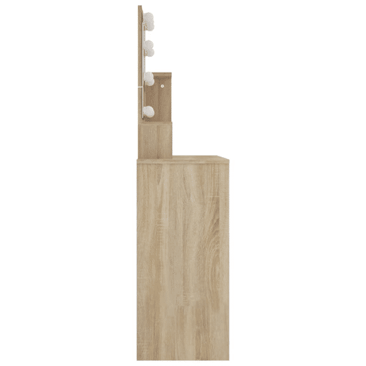 Penteadeira - Toucador com LEDs 86,5x35x136 cm carvalho sonoma