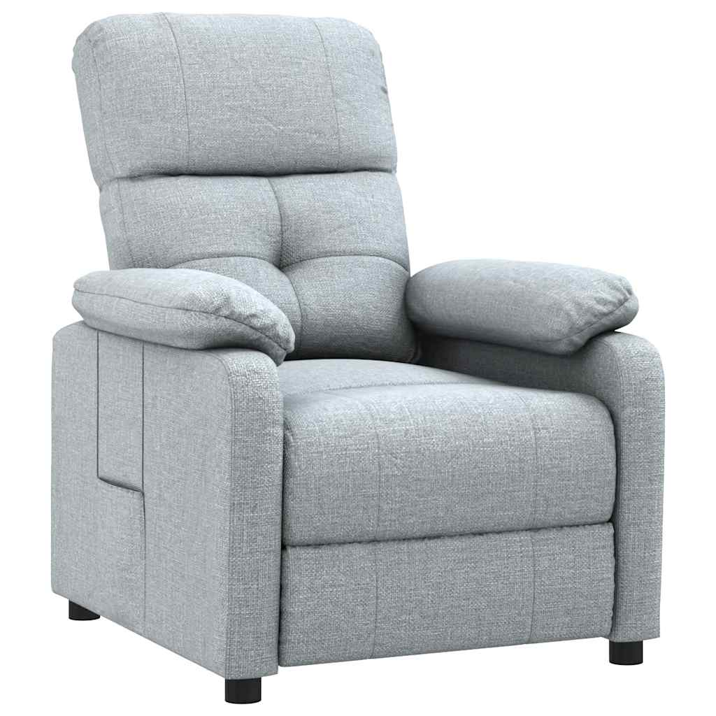Vidaxl sillón reclinable de tela gris claro