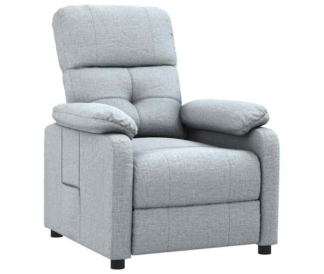Vidaxl sillón reclinable de tela gris claro