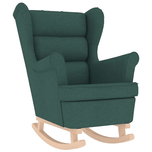 vidaXL Cadeira de baloiço 74x90x102 cm tecido verde-escuro