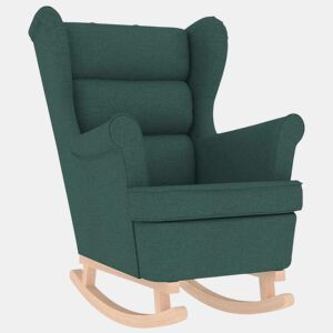 vidaXL Cadeira de baloiço 74x90x102 cm tecido verde-escuro