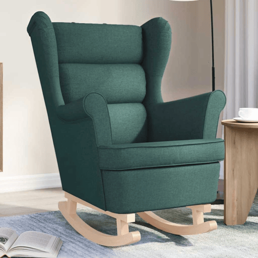 vidaXL Cadeira de baloiço 74x90x102 cm tecido verde-escuro