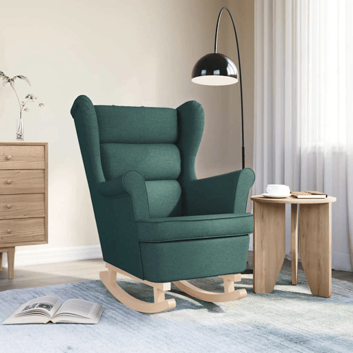 vidaXL Cadeira de baloiço 74x90x102 cm tecido verde-escuro