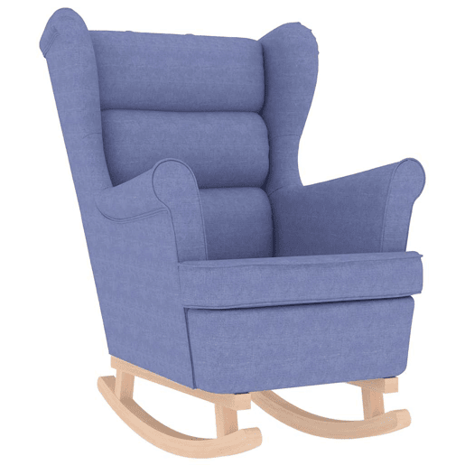 vidaXL Cadeira de baloiço 74x90x102 cm tecido azul ganga