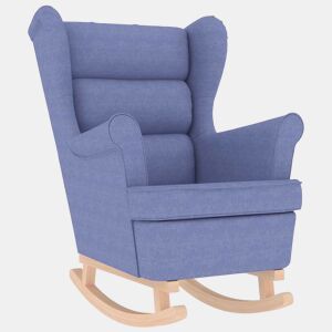 vidaXL Cadeira de baloiço 74x90x102 cm tecido azul ganga