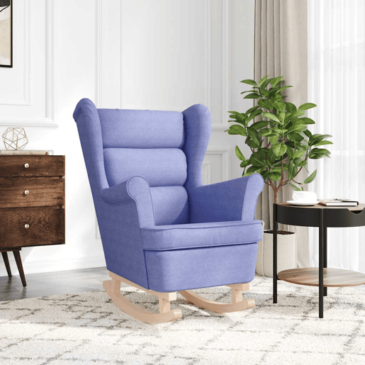 vidaXL Cadeira de baloiço 74x90x102 cm tecido azul ganga