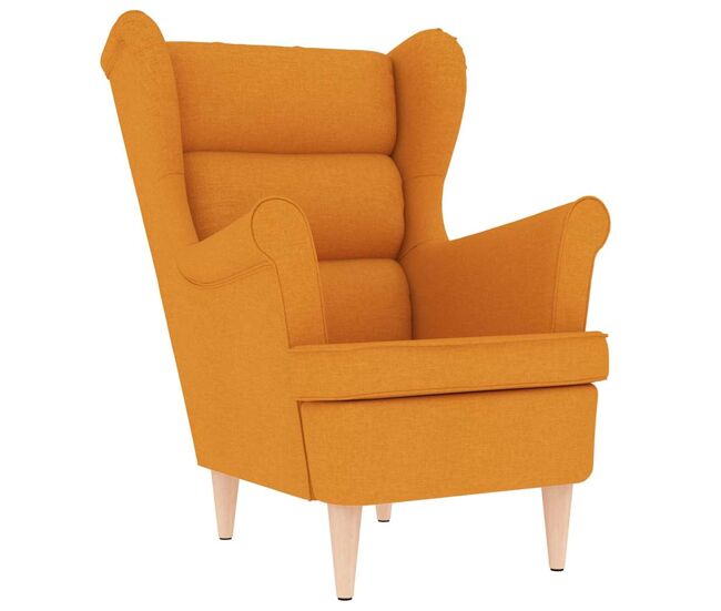 Vidaxl sillón de tela amarillo oscuro 74x84x100 cm