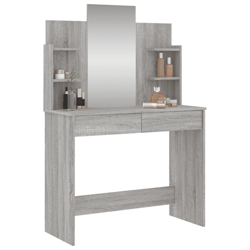 Penteadeira - Toucador com espelho 96x39x142 cm cor cinzento sonoma
