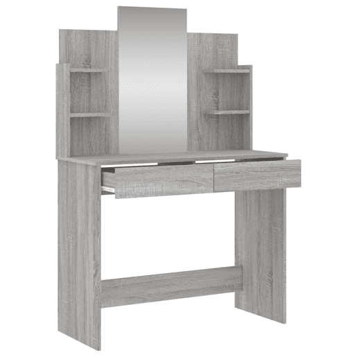 Penteadeira - Toucador com espelho 96x39x142 cm cor cinzento sonoma
