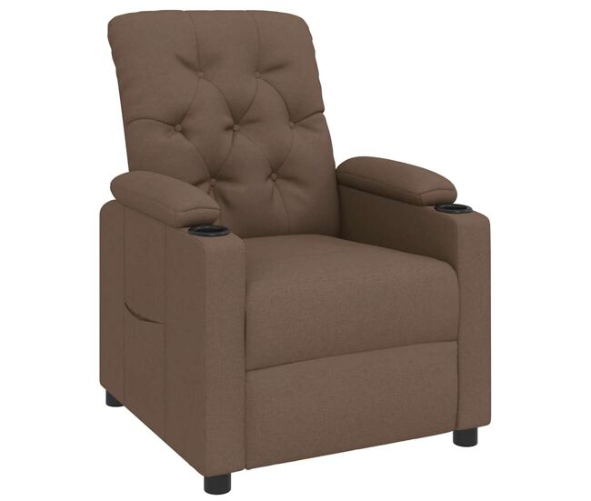 Vidaxl sillón reclinable de tela marrón