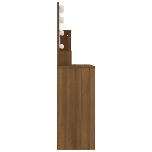 Penteadeira - Toucador com LEDs 86,5x35x136 cm cor carvalho castanho